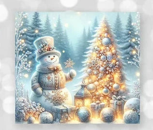 Snowman Christmas Tree Tumbler 20 oz Stainless Steel