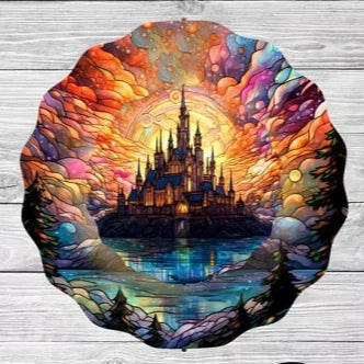 Halloween Castle Wind Spinner 10 inch