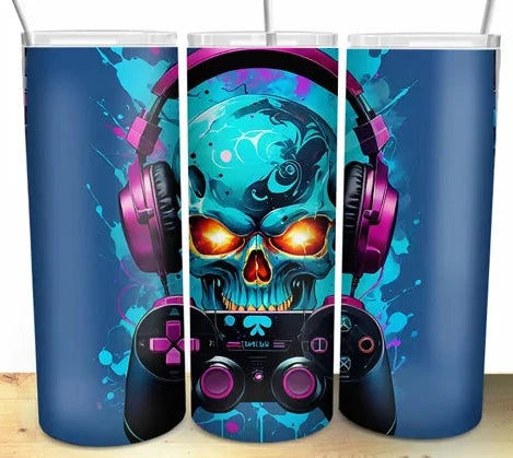 Gamer Skull Tumbler Stainless Steel 20 oz.