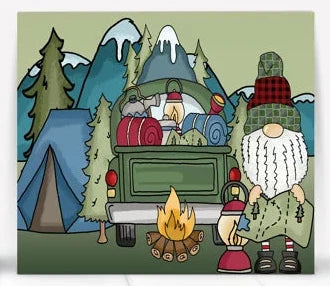 Camping Gnome Tumbler Stainless Steel 20 oz. with straw and lid