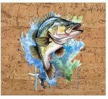 Fish 20 oz Stainless Steel Tumbler with lid and straw