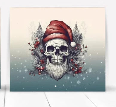 Santa Christmas Skull Tumbler Stainless Steel 20 oz.