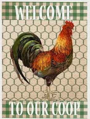 Welcome Rooster Garden Flag 12 x 18 inch