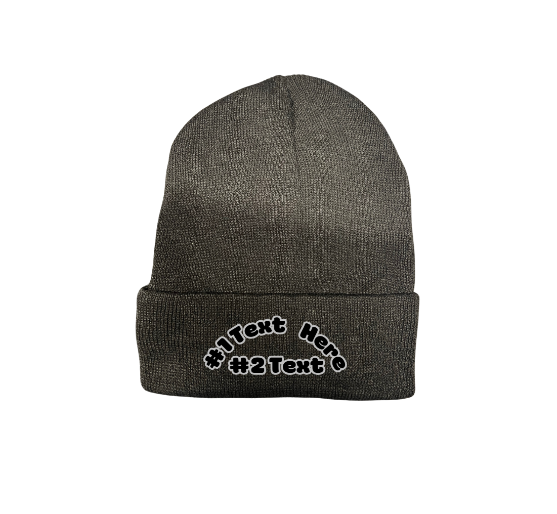 Embroidered Personalized Winter Beanie Hat Black