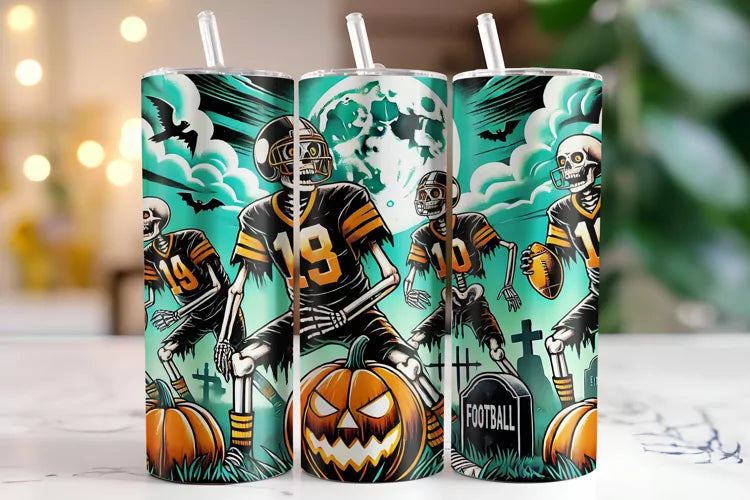 Football Halloween Tumblers 20 oz. Stainless Steel