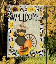 Fall Crow Welcome Garden Flag 12 x 18 inch