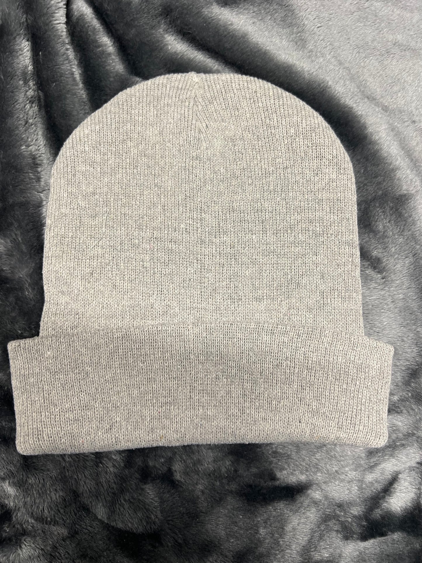 Christmas Ho Ho Ho Embroidered Winter Beanie Hat Grey color