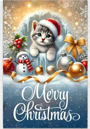 Merry Christmas Cat Garden Flag 12 x 18