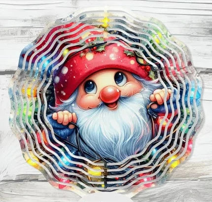 Holiday lights Gnome Wind Spinner
