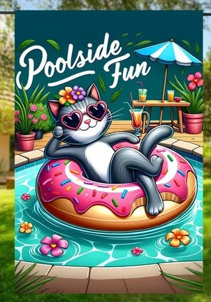 Pool Side Fun Garden Flag 12 x 18