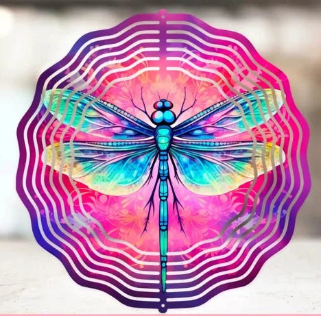 Colorful Dragon Fly Wind Spinner 10 inch