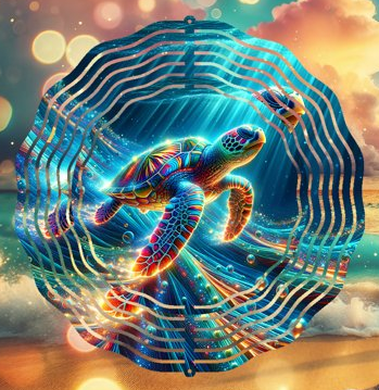 Turtle Swimming Wind Spinner 10 inch