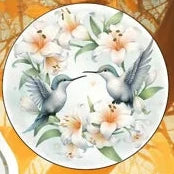 Hummingbirds Flowers Wind Spinner 10 inch